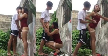 คลิปหลุดนักเรียน แอบมากันเย็ดกันหลังวัด
