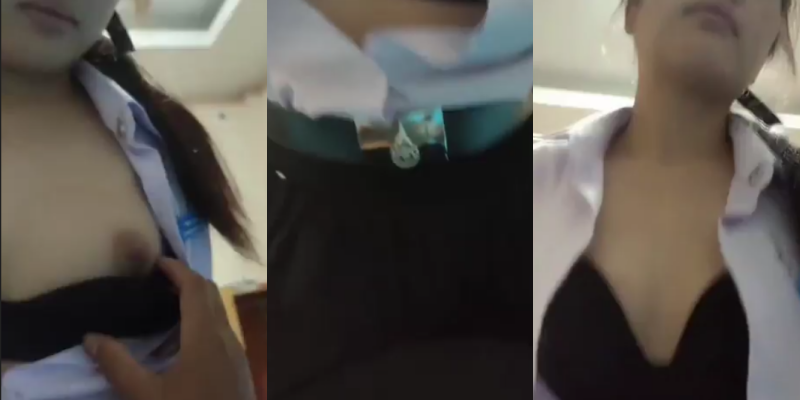 คลิปหลุดนักเรียนพยาบาลสาวสวยนมโตเอวเด็ดขย่มโยกควยคาชุด
